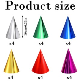 YTPAFK 24Pcs Party Hats, Paper Birthday Hat With Elastic Rope, Aluminum film smooth laser Paper Crown, Birthday Dress Up Decoration Party Hats For Kids For Various Parties And Celebration Ceremonies