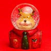 SIKORA SK15 Medium Glass Decorative Snow Globe Elk with Tie