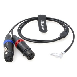 ZBLZGP Dual 3-Pin XLR Female to 5 Pin Right Angle Audio Input Cable for Arri Alexa Mini