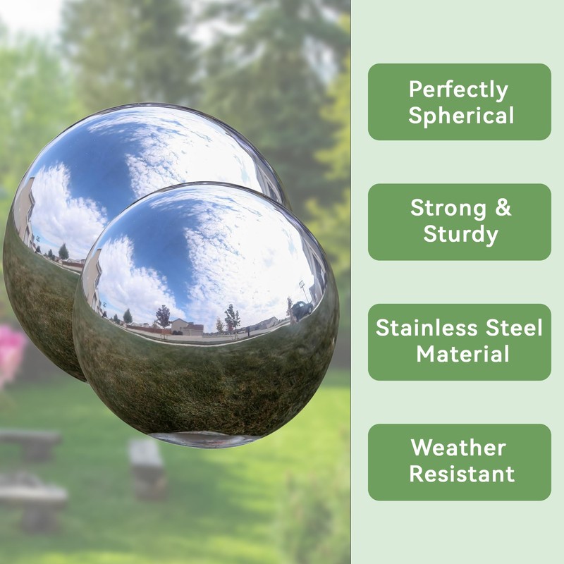 Lily's Home Gazing Globe Mirror Ball in Silver Stainless Steel