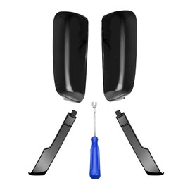 HUQUZN Top & Side Clip-On Front Door Mirror Housing Covers Caps Fit for Chevy Silverado GMC Sierra 2500HD 3500HD 2020-2024, Glossy Black