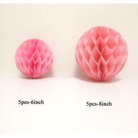 Honeycomb Balls Party Decorations 10 Pieces 6" 8" Tissue Paper Pom Poms Flower Balls for Birthday Wedding Party Baby Shower Nursery Wall Decor (10 Pieces 6" 8" Peach)