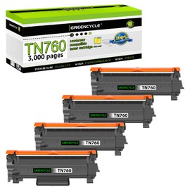 greencycle TN760 TN730 Toner Cartridge Compatible for Brother TN-760 TN-730 with CHIP Work with DCP-L2550DW HL-L2350DW HL-L2395DW HL-L2370DW MFC-L2750DW Printer (Black 4 Pack)