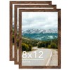 QOTIB 8x12 Picture Frame Deep Brown for Wall Hanging, Wood
