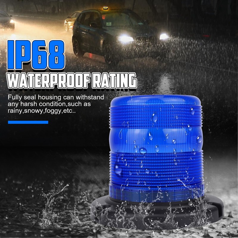 OPPBUY Beacon Strobe Police Lights with Magnetic Base,Blue Strobe Light