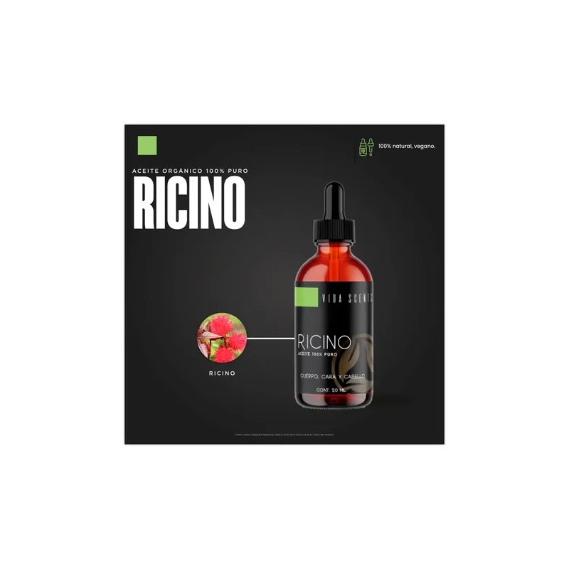 Aceite De Ricino 100 Puro, Natural 50 Ml. Vida Scents