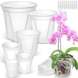 3.9-9.4 Inch Big Size Clear Nursery Pots with Drainage, 6 Sizes 10 Packs Nursery Garden Pots with 10 Plant Labels for Seedling Plants, Nursery Pots Variety for Indoor Outdoor Seed Starter Flower Pots