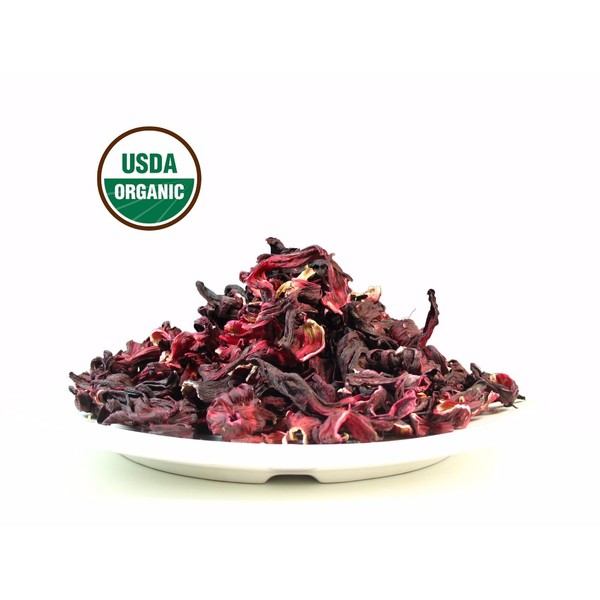 Organic Hibiscus Herbal Tea Premium  Grade  Loose Tea Caffeine Free  1 LB