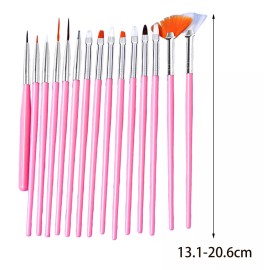 Other 15 Bolígrafos Para Diseño De Uñas, Herramienta Rosa Claro