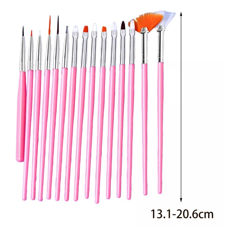 Other 15 Bolígrafos Para Diseño De Uñas, Herramienta Rosa Claro