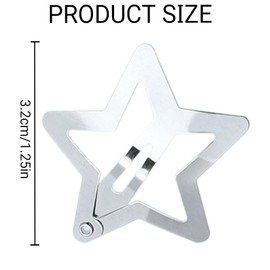 Star Hair Clips 20 Pieces Small Metal Snap Hair Clips Hair Barrettes Hair Accessories, Silver