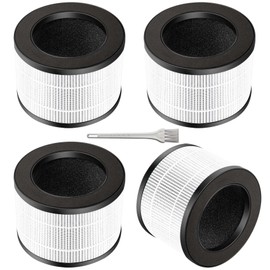 4 Pack TZ-K1 Replacement Filter for ToLife TZ-K1, Aroeve MK01 MK06 KN6391/HAP601, Kloudi DH-JH01 POMORON MJ001H, MJ012H, EPI081/EP1081 Air Purifiers, H13 HEPA 360° Rotating Filter, White