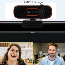 XUMIUZIY Webcam 1080P 30FPS con Hello, Webcam Reconocimiento Facial con Cubierta Privada, Integrada Micrófono Cancelación de Ruido, Enfoque Automático