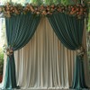 ESGOTBME 10x7ft Wrinkle Free Hunter Green Backdrop Curtain for Parties