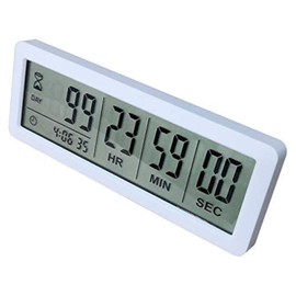 Digital 999 Days Countdown Clock Timer Magnetic Backing for Vacation Retirement Wedding Lab Kitchen Project Meeting(White)
