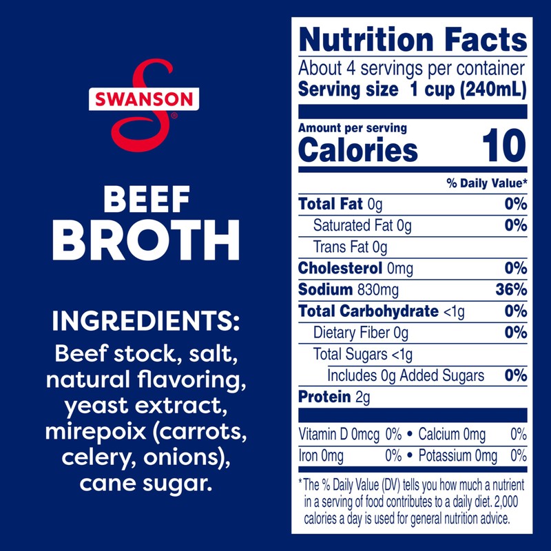 Swanson 100% Natural Beef Broth, 32 oz Carton (3 Pack)