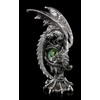 Dragon Figure with Eye in Emerald Green, 17.5 cm, Silver