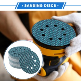 VekAuto 50 Pcs Sanding Discs, 5 Inch 8 Hole 100 Grit Hook and Loop Sandpaper Universal for Metal, Automotive Repair Durability and Flexibility Aluminum Oxide Soft Cloth Blue
