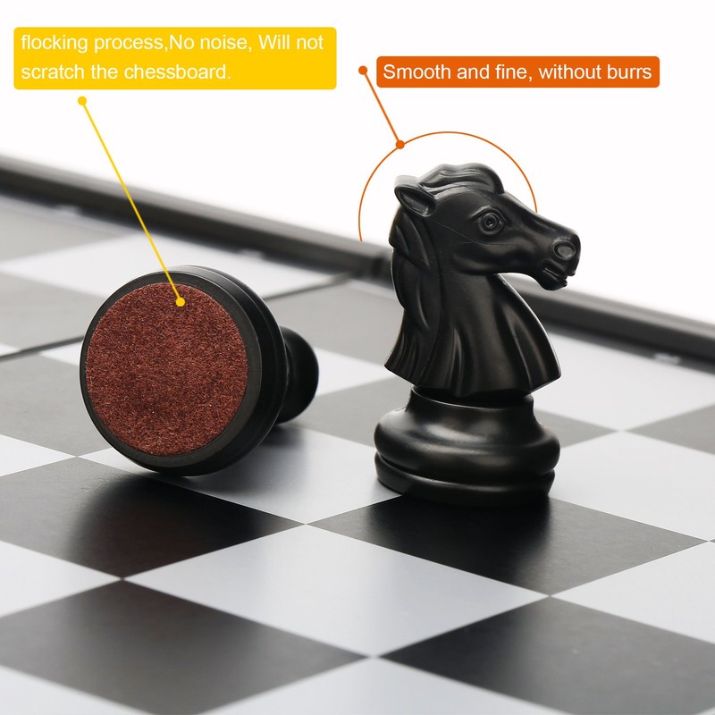 QuadPro 3 in 1 Magnetic Chess Checkers Backgammon Board Game