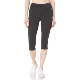 Energy Zone Women's Essential Cotton Capri Legging, Charcoal Heather, Large