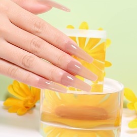 AIMEILI Semi-Permanent UV/LED Gel Nail Polish Soak Off Nude Pink White Semi-Permanent Nail Polish Long-lasting Manicure Colors - (461) 10ml