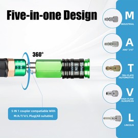 Yolass Air Compressor Hose 1/4”x 100 ft Bule Transparent Flexible Reinforced Polyurethane (pu) Air Hose with 1/4" 360 Swivel Coupler and Plug Fitting,Bend Limiter