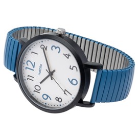 Fieldwork ST300-4 Women's Analog Metal Band, Bellows Strap, Stainless Steel, Simple, Greco, Blue, blue, Modern