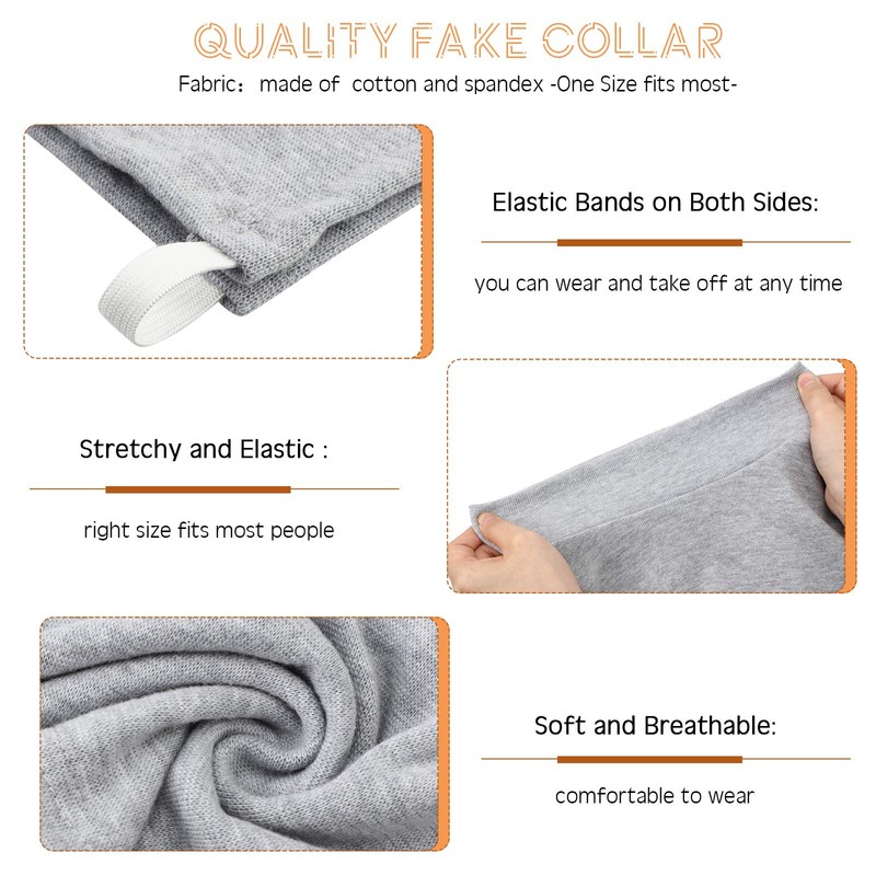 Fake Turtleneck Dickey Detachable Collars Set Half Top Mock Blouse