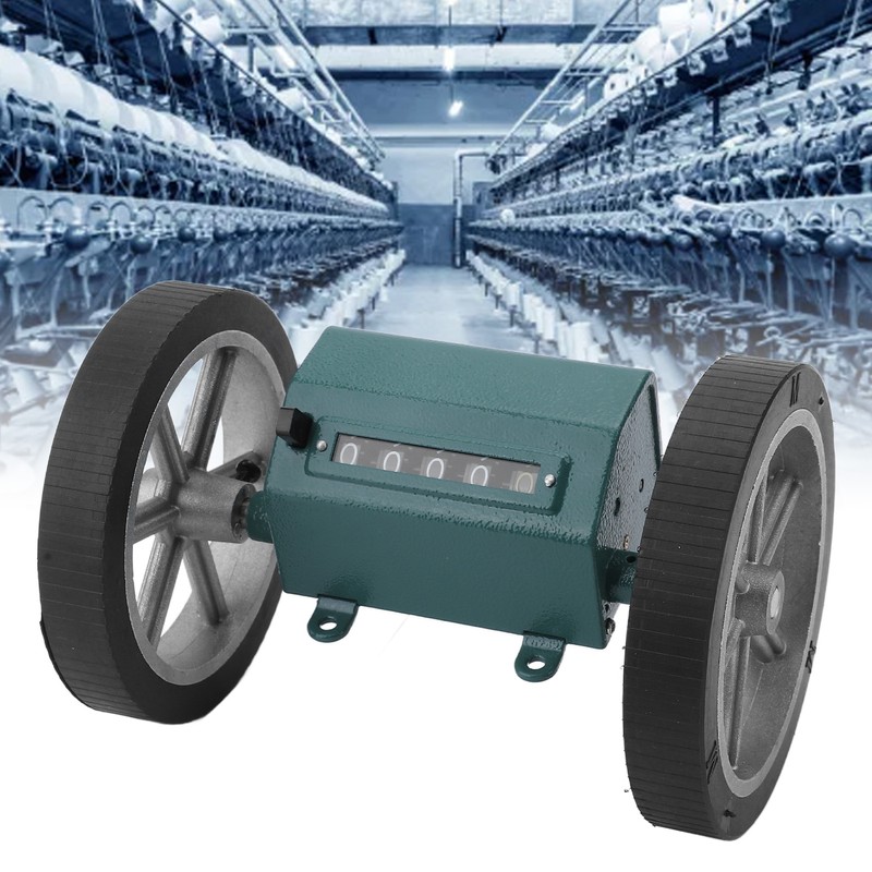 Green Digital Rolling Meter Counter 5 Digit Simple Mechanism Clear