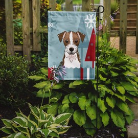 Caroline's Treasures BB1698GF Winter Holiday Jack Russell Terrier Garden Flag Mailbox Flag Decorative Yard Flag Banner Outside Patio Artwork Yard Flower Beds, Garden Size, Multicolor