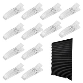 Window Blind Clips, 12 Pcs Vertical Blind Clips,Transparent Clips for Blinds for Temporary Blinds to Change the Look, Hold Curtains