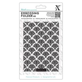 Xcut A6 Embossing Folder Art Deco Pattern, DIY Arts & Craft Accessories, Card Making Supplies Embossing Decoration, Scoring Supplies & Crafting Tool Accessories, Scrapbooking, Embossing Ink Pads
