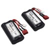 Blomiky 2 Pack 7.4V 1500mAh 15C Li-ion Rechargeable Battery with