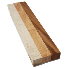 1" x 1" x 12" Wood Rectangle Blocks - Hobby Wood Pack - African Mahogany, Hard Maple, and Honey Locust - Pack of 3!