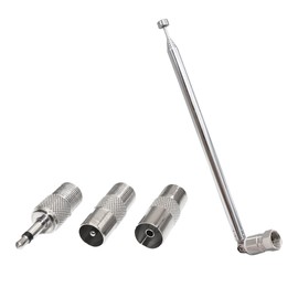 4 Pcs Radio Antenna FM Radio Aerial Metal Replacement Telescopic Radio Aerial Antenna 75 Ohm Telescopic Indoor Unbalanced FM Aerial for HiFi AV Receiver System