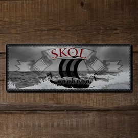 Skol, 5.75 x 15.5 Inch Aluminum Sign, Viking & Pirate Accessories and Wall Decor for Man Cave, Garage, Brewery, Bar, Pub, Restaurant, Gifts for Men, Dad, Boyfriend, Vintage Rusty Look, AL-0616-RK3047