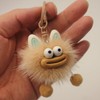 Cute Cartoon Mink Fur Keychain with Big Eyes, Fluffy Ears,