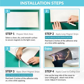 Magnetic Fluorescent Light Cover for Ceiling Lights Classroom 2x4 - High Resolution Magnetic Office Light Filter (Pack of 1) - Improve Focus, Eliminate Headaches & Eyestrain - Astronomy