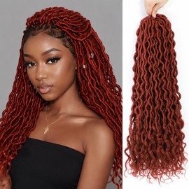 Goddess Locs Crochet Hair 22 Inch 6 Packs Faux Locs with Curly Ends, 350#