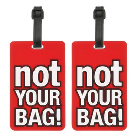 PATIKIL Luggage Tags (Not Your Bag), 2Pcs PVC Funny Travel Baggage Bag Tags Suitcase Identifier Labels for Women Men, Red
