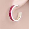 TaYolnFaSo Enamel Hoop Earrings for Women C Shaped Round Hoop