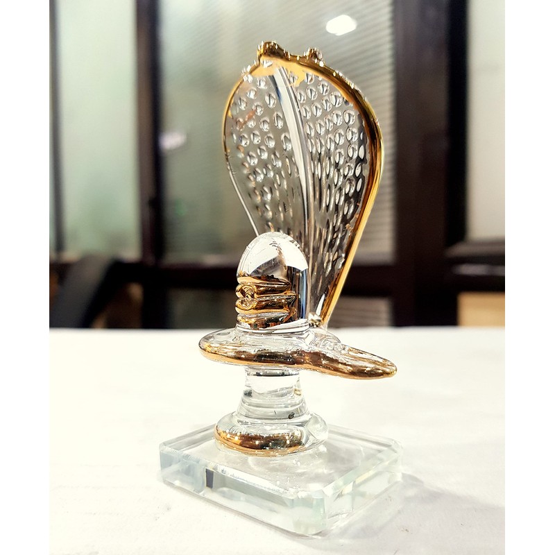 KLEO Glass Shiva Lingam Shiv Ling Idol Murti for Daily