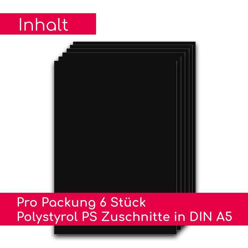 Magstick Set of 6 Polystyrene Panels Black I DIN A4