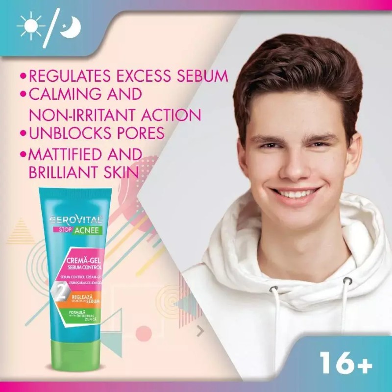GEROVITAL STOP ACNE 피범 컨트롤 페이스 크림-젤 50ml GEROVITAL Stop