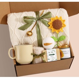 Self Care Gifts for Women Birthday Gift Basket, Sending Sunshine Care Package Get Well Soon Spa Gift Basket, Thinking of You Christmas Birthday Gifts for Women Mom Best Friend Wife Her