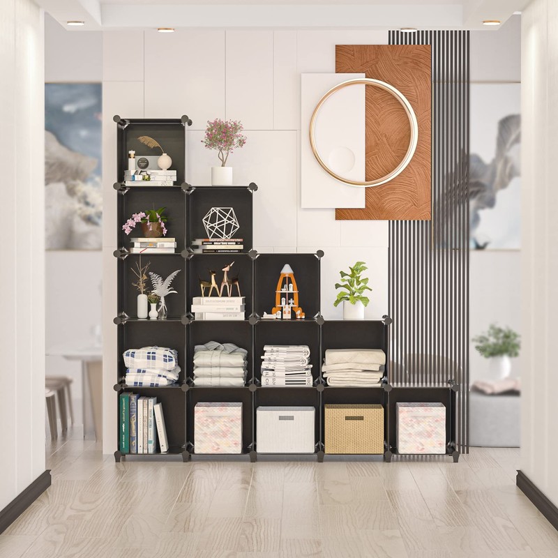 Neprock 16 Cubby Storage Organizer, Closet Clothes Storage Organizer, Cube