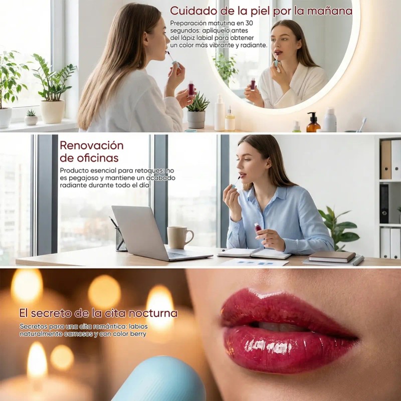 Baya Labial Liquido Efecto Espejo Labial Gloss Hidratante