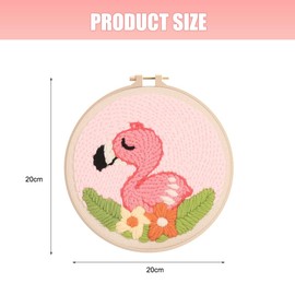 XFSRG Punch Needle Set Blumen und Flamingo Designs Stickerei Kit Anfänger Handstickerei Set für DIY Kunsthandwerk und Dekoration (Rosa Vogel)