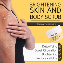 PURE SOL. Turmeric Body Scrub, Glowing, Exfoliating for Soft Healthy Skin, Exfoliated Dry DeHydrated Dead Skin, Improves Skin Texture (2 Pack)