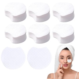 RICISUNG Cotton Wiping Pads (300 Sheets) Notch Type Cotton Puff Cosmetic Cotton Disposable Wiping Pad Refill Cotton Pack Thin Round Cosmetic Use for Lotion Supplies